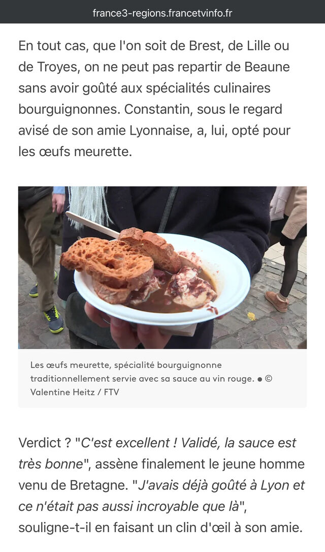 Article France3 - Vente des vins des hospices de Beaune 2024