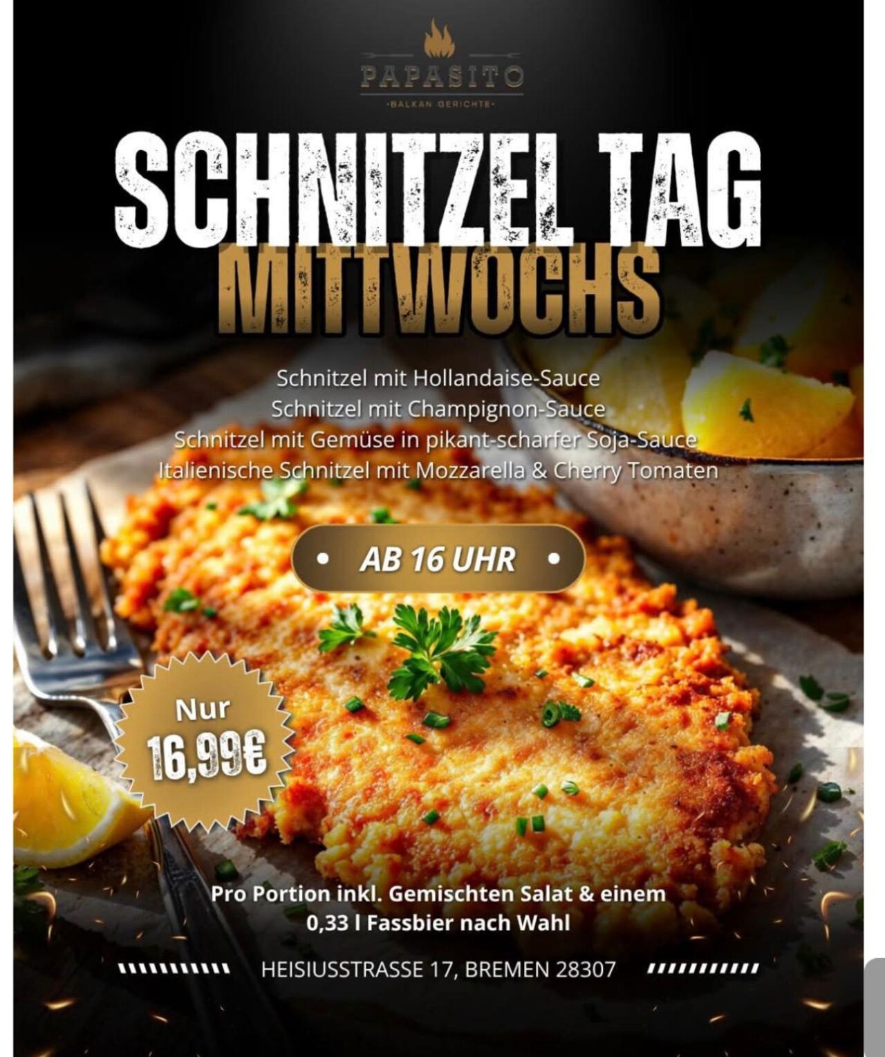 Mittwochs ist Schnitzeltag