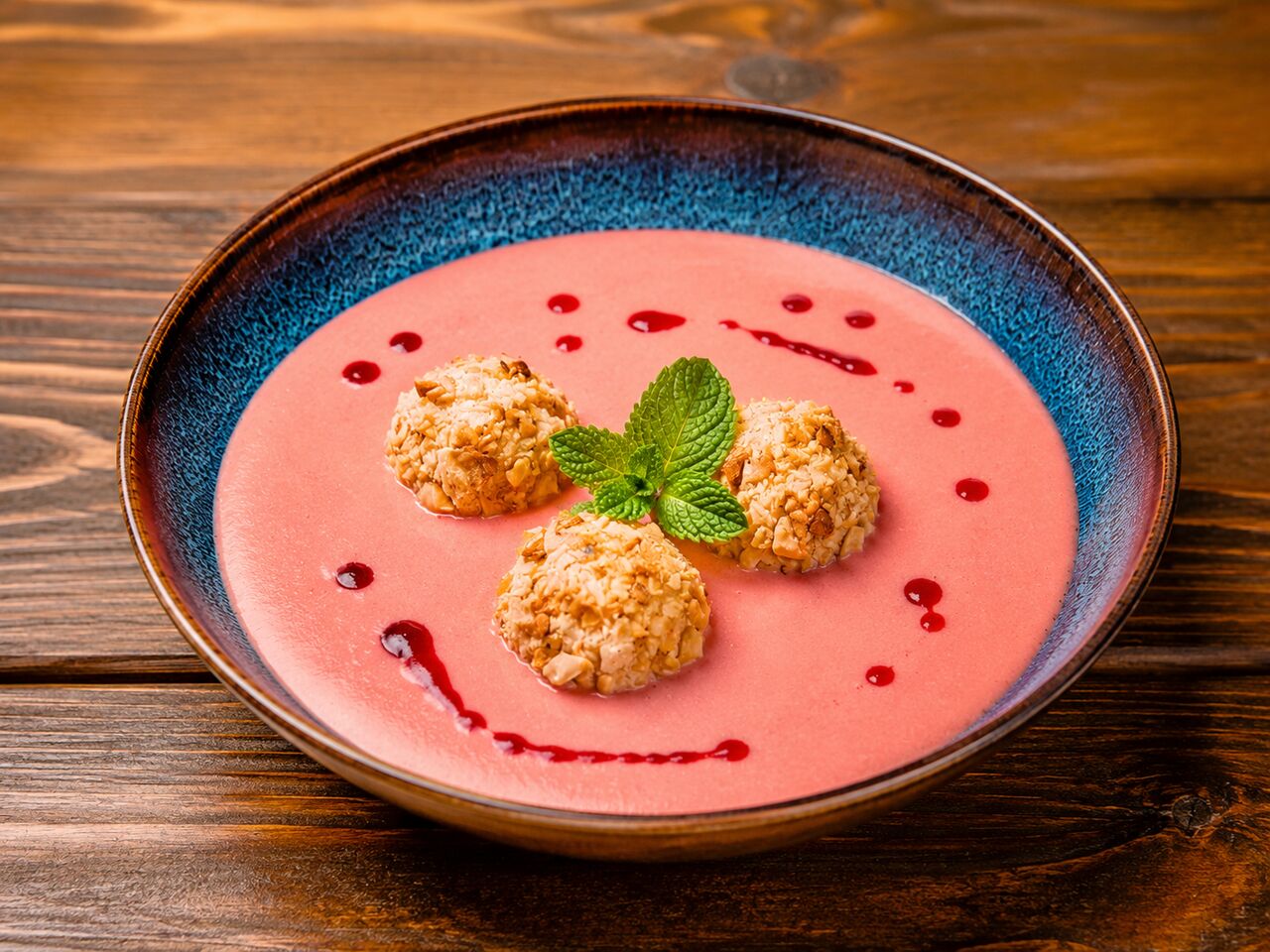 VANÍLIÁS EPERKRÉMLEVES pirított mandulában forgatott túrógombóccal🥣🍓