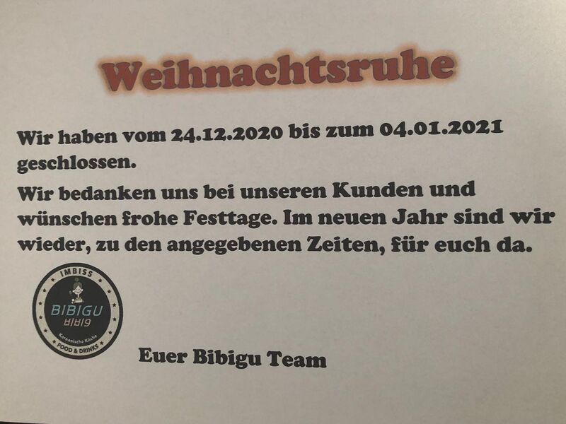 Vom 24.12.2020 bis zum 04.01.2021 geschlossen