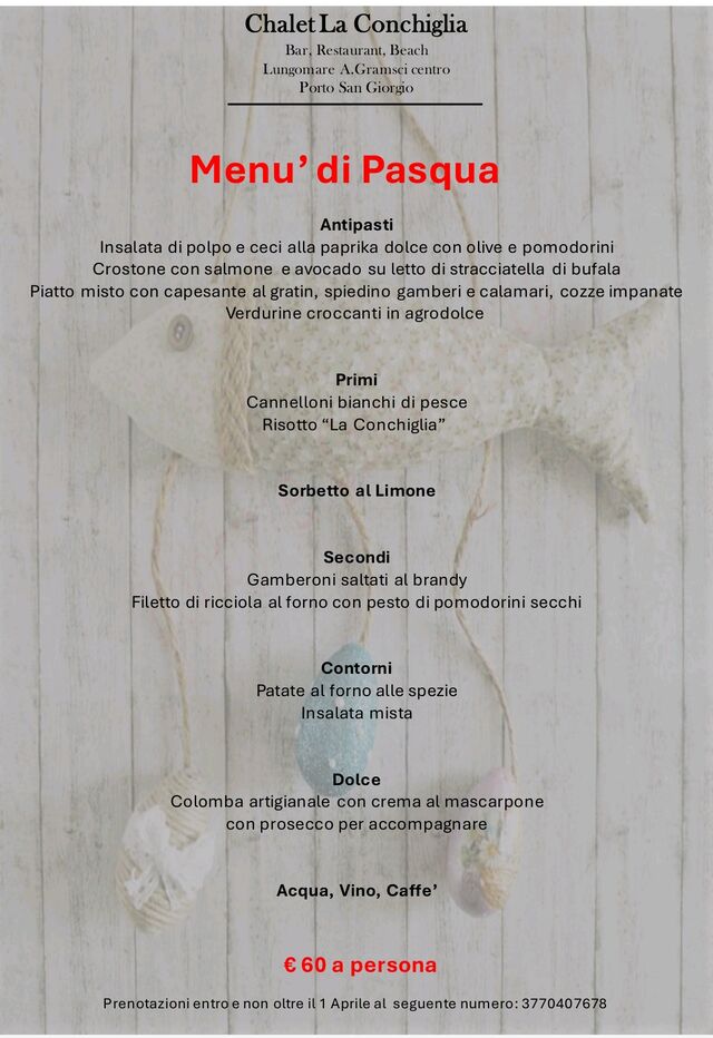 Menu di Pasqua