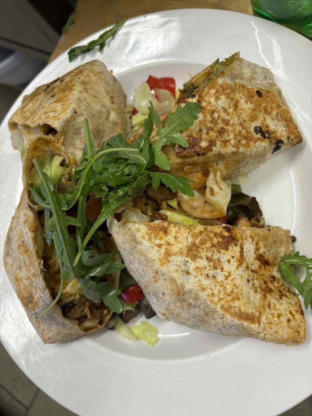 Tortilla s trhaným masem 