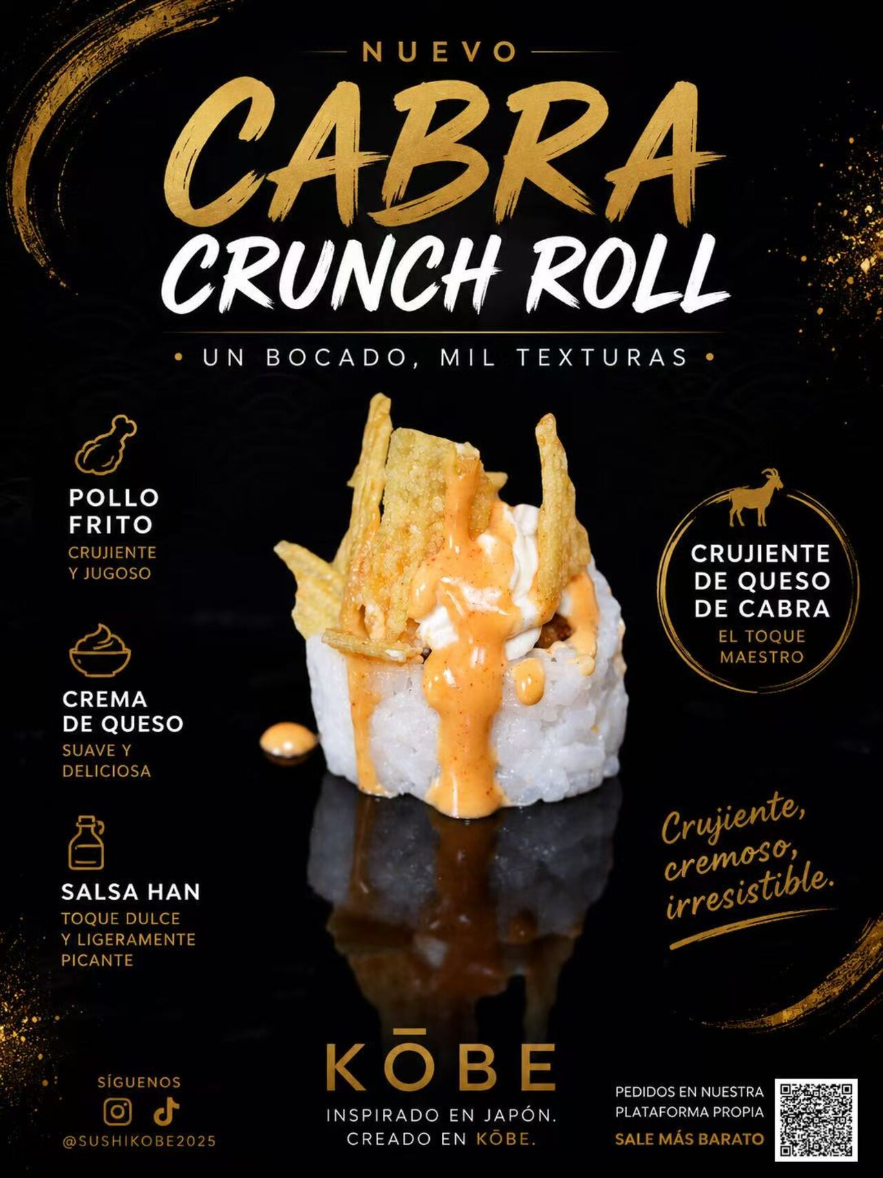 🔥 NUEVO | CABRA CRUNCH ROLL 🐐🍣