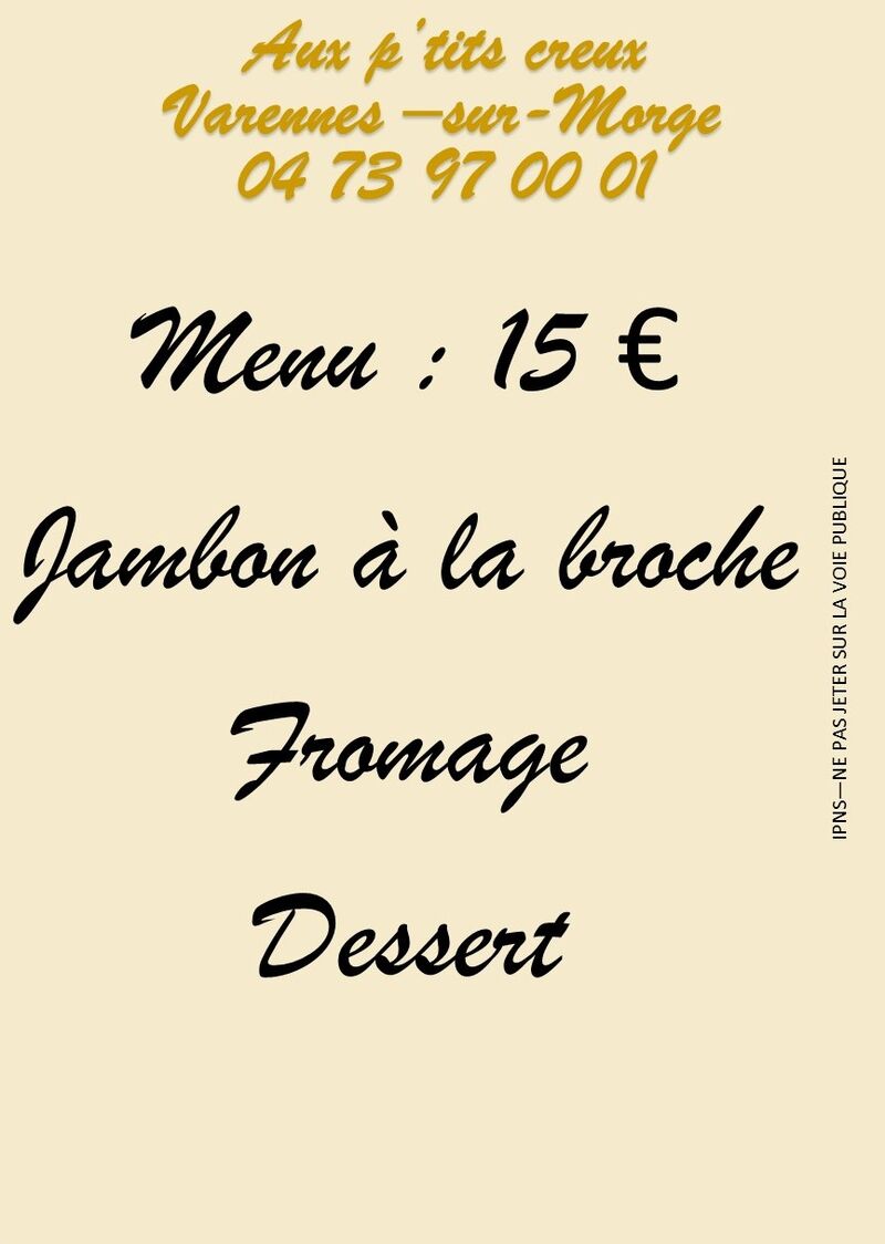 Le menu