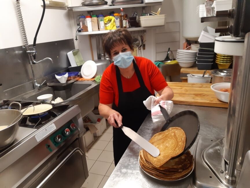 Réalisation du mille crêpes.