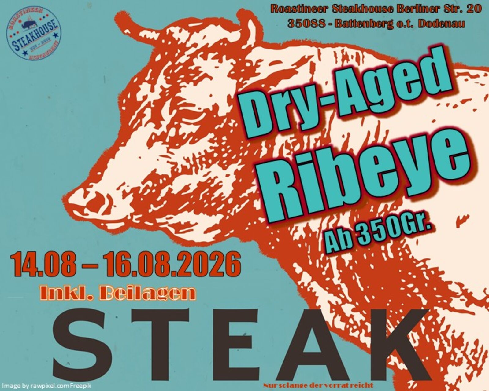 WOCHENEND-SPECIAL BEI ROASTINEER STEAKHOUSE!