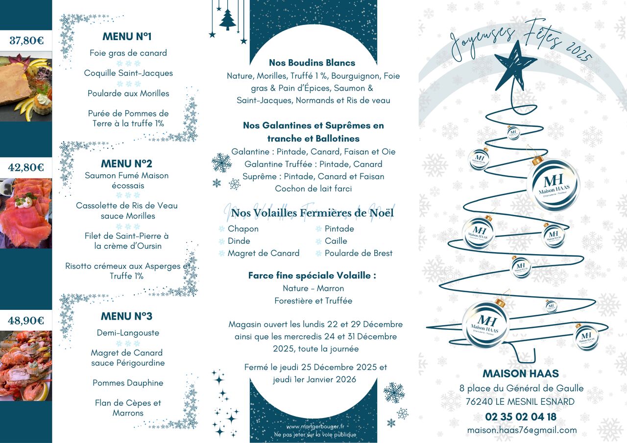 MENU NOEL 2025