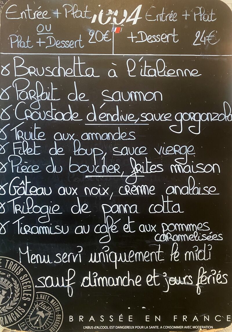 Menu du midi du 30/03 au 4/04