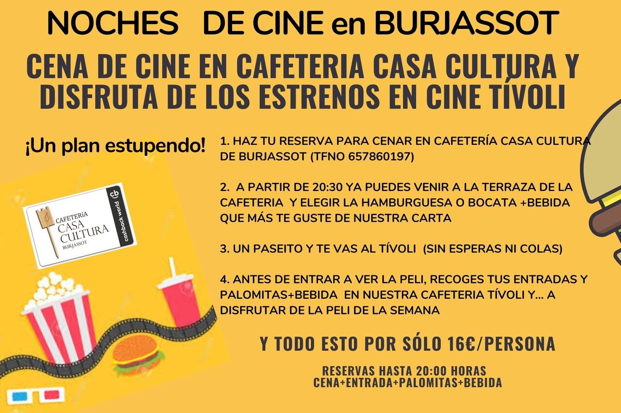 Oferta de Cena+Entrada cine+Palomitas
