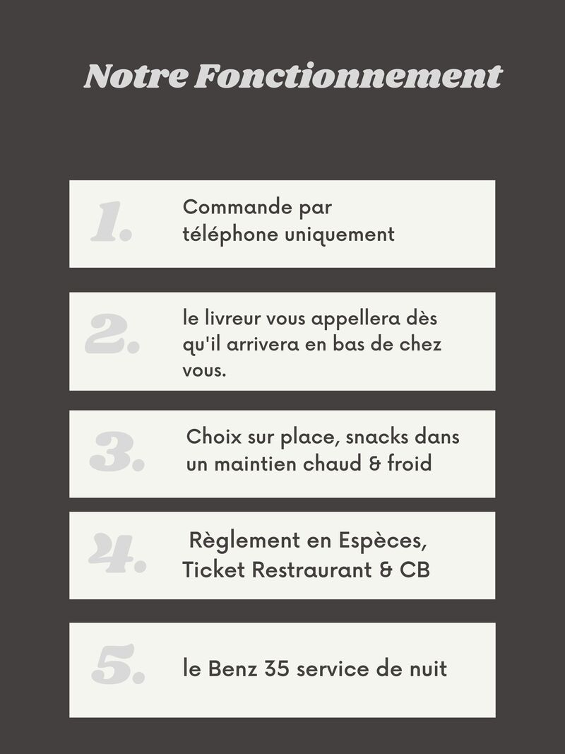 Un fonctionnement différent, Le Benz 35 un service de livraison de nuit.
