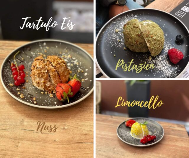 Tartufo Eis
• Nuß
• Pistazien
• Limoncello