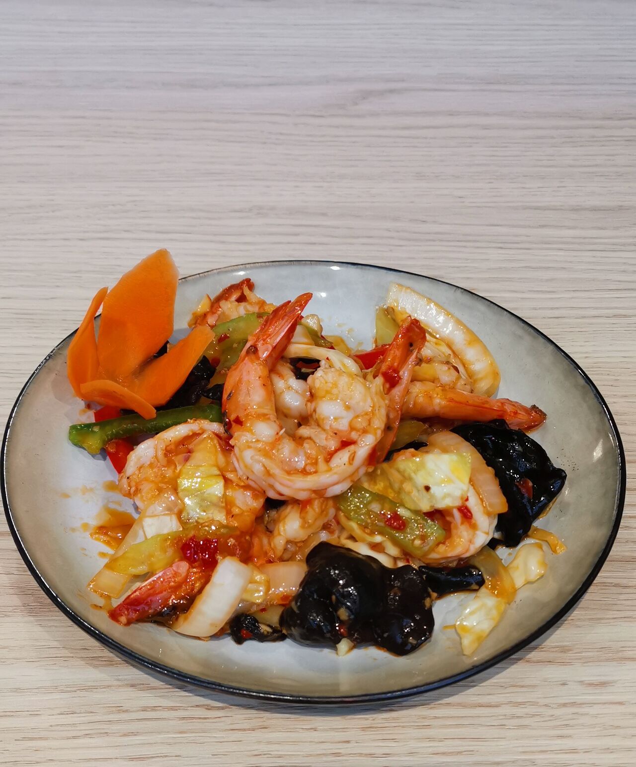 Crevettes pimentées du restaurant chinois Le Ginkgo à Vichy