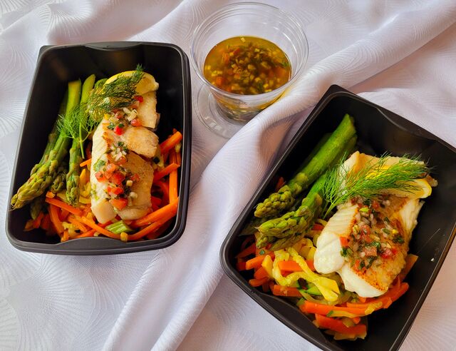 Dorade à la sauce vierge et ses légumes croquants 