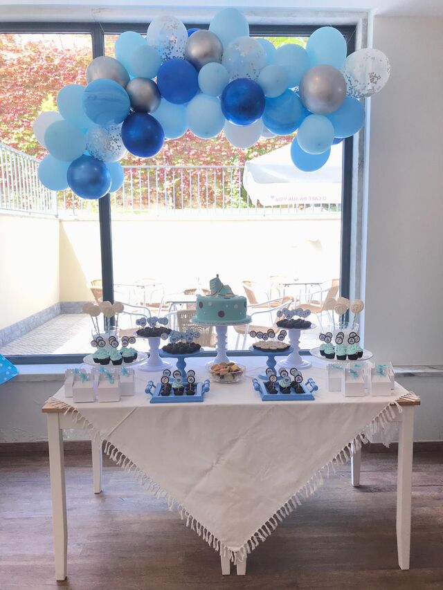 Chá de bebé celebrado em nossa loja! Nosso catering é completo com doces e salgados.