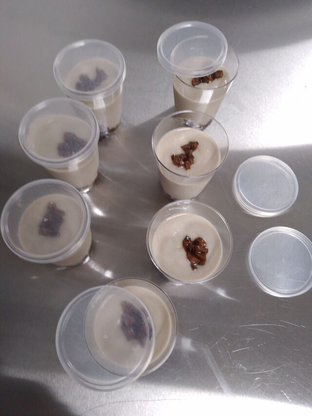 Verrines champignons de Paris et sa compotée