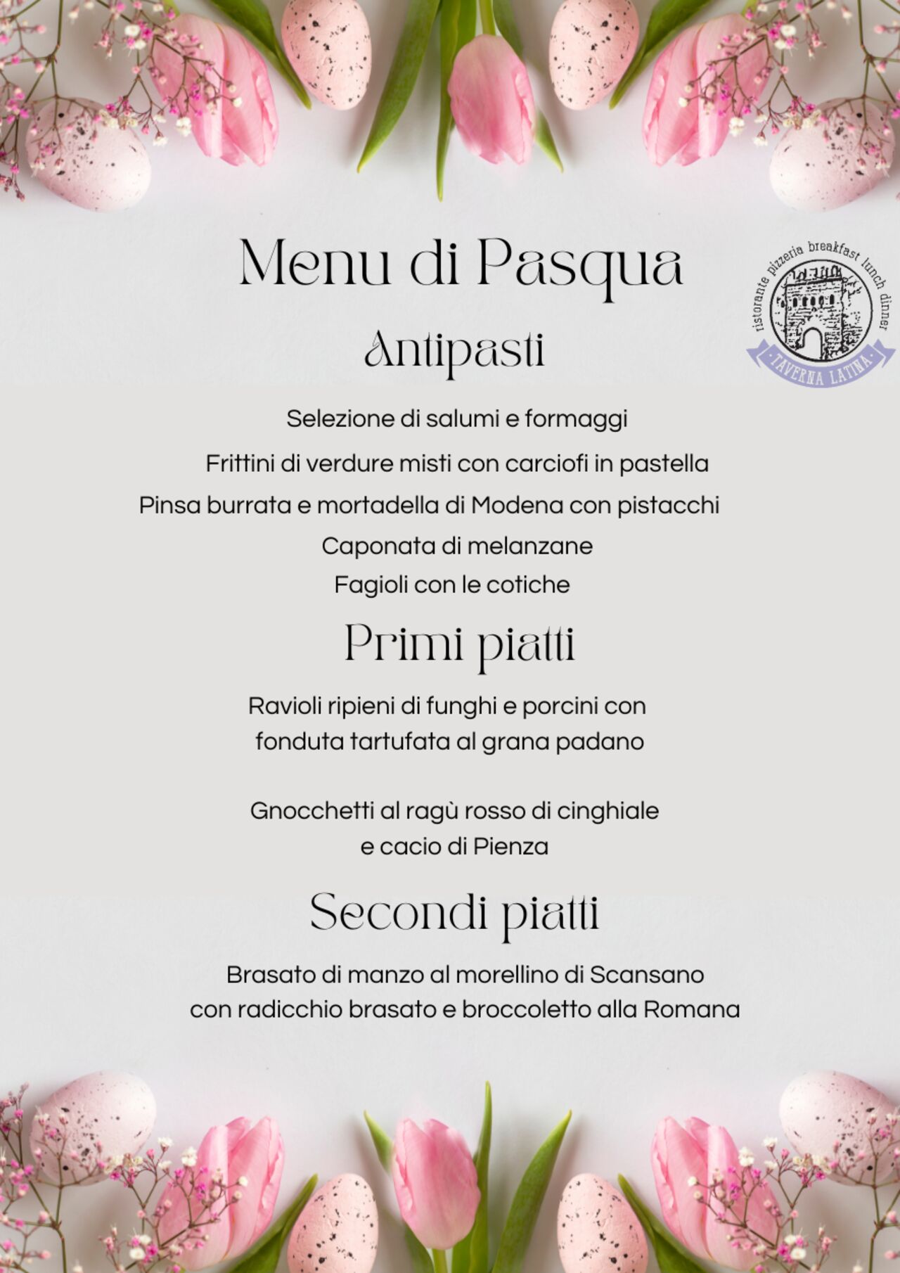 Menù di Pasqua 2025