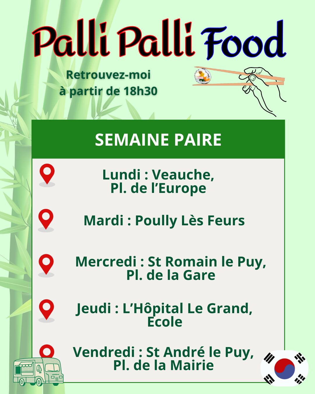 Emplacements Semaines Paires