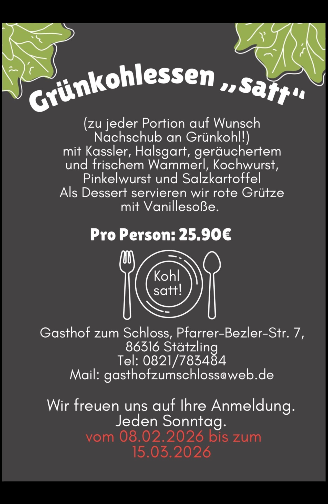 Grünkohl im Schloss