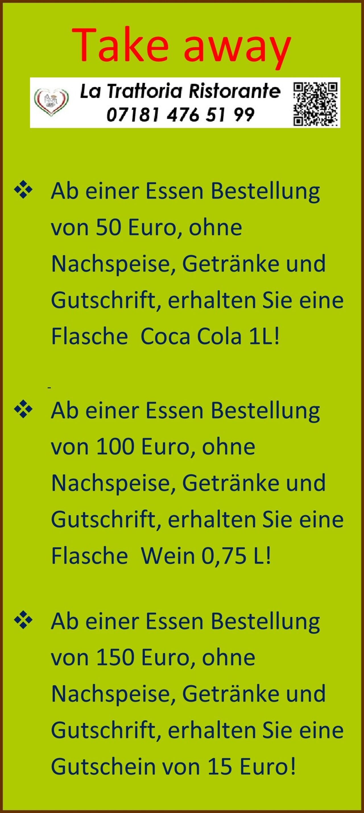 Take away (Zum Mitnehmen)