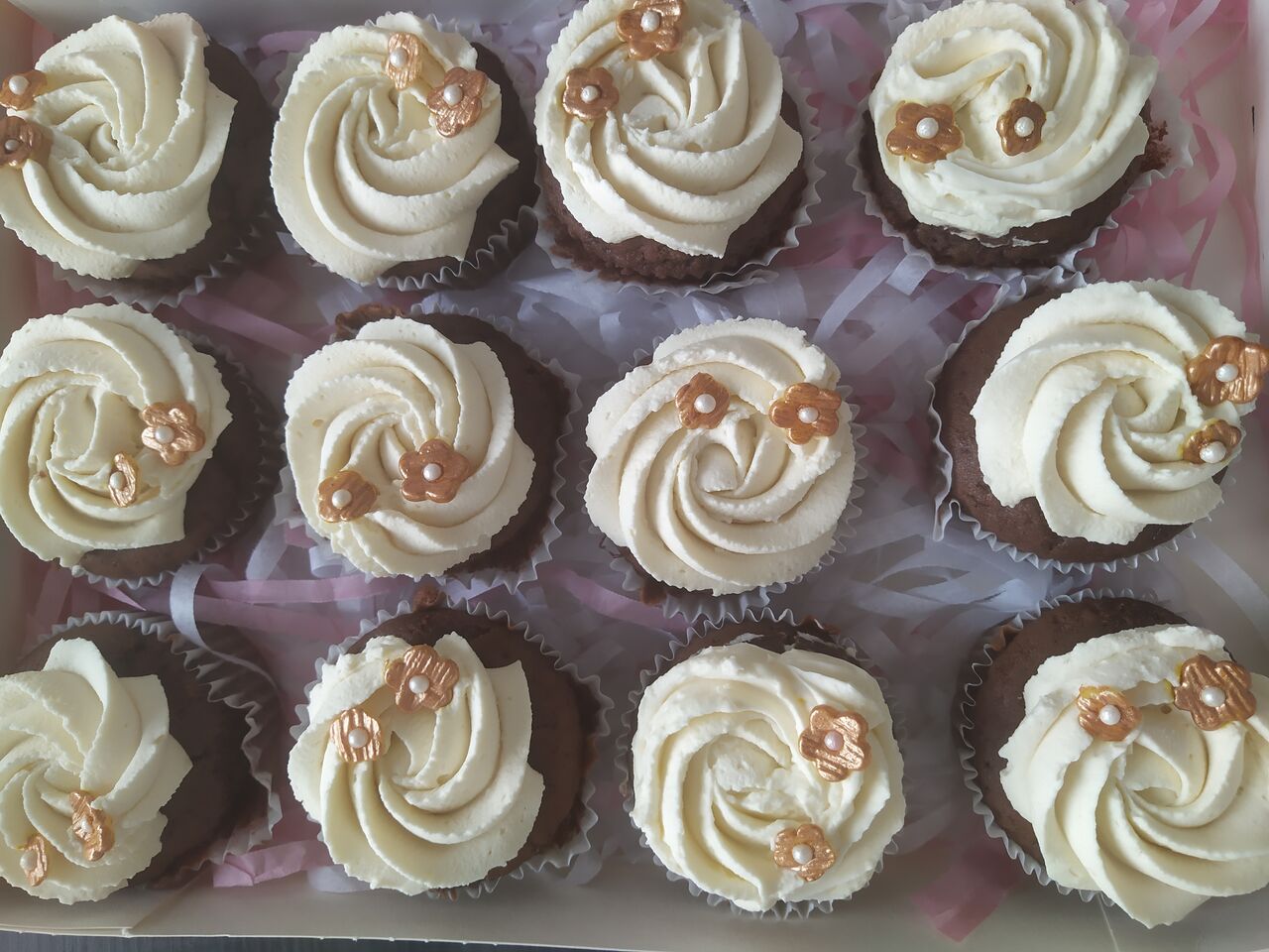 Cup cake chocolat Nutella ganache montée chocolat blanc