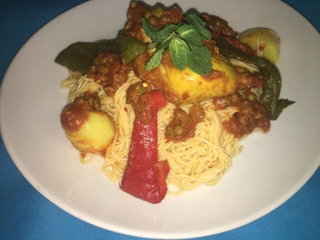 Pâtes tunisiennes au poulet 