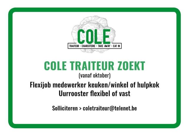 Wij zoeken nog versterking vanaf oktober! 