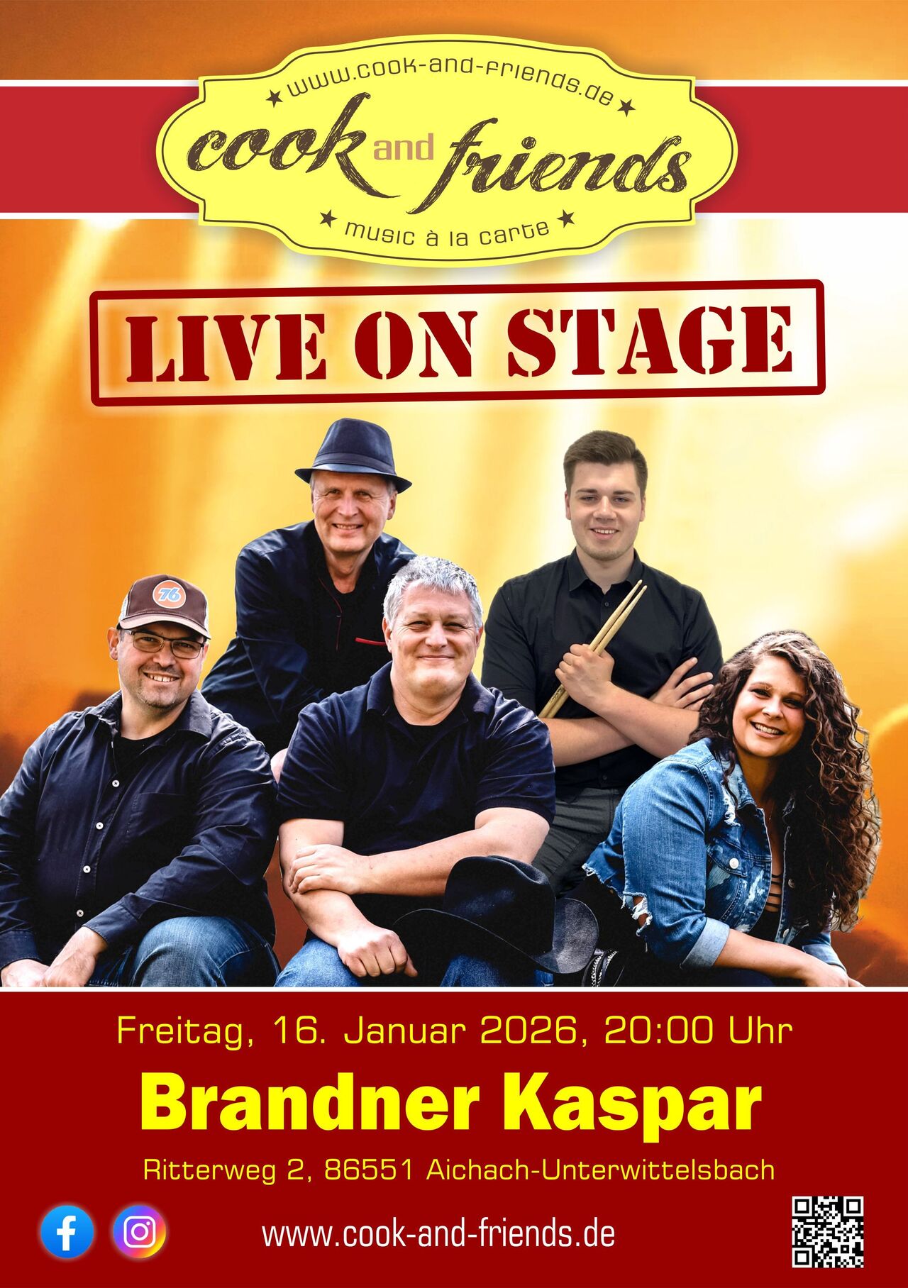 Cook & Friends Rock- Pop- and Country-Dance Party im Brandner