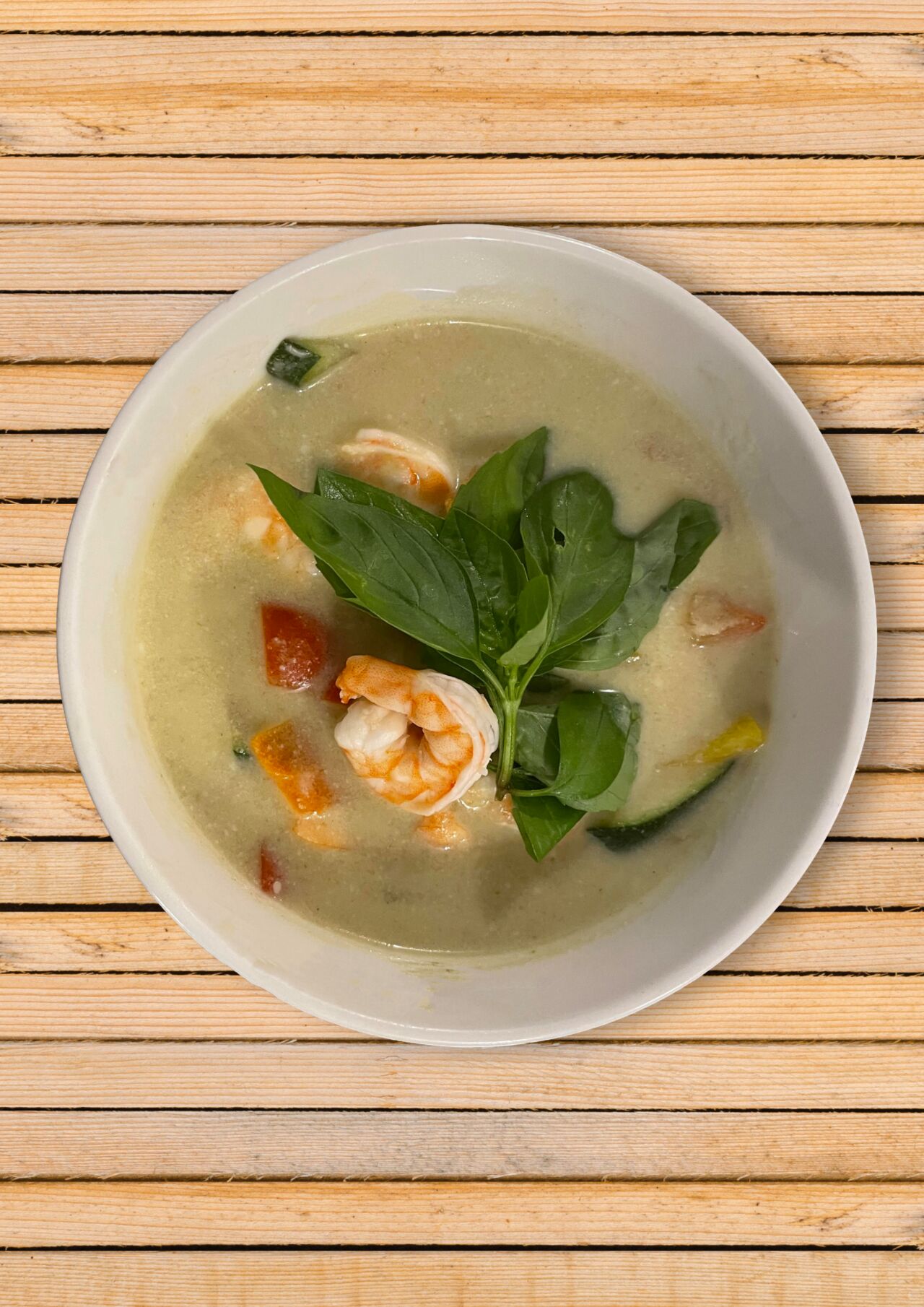 Curry vert( crevette ou Poulet ou vegé)