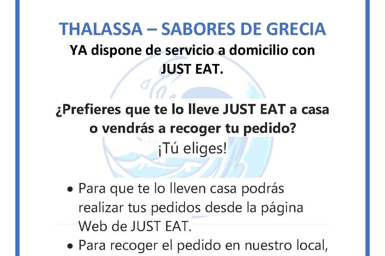 Comida para llevar, recoger en local o a domicilio. ¡TÚ ELIGES!