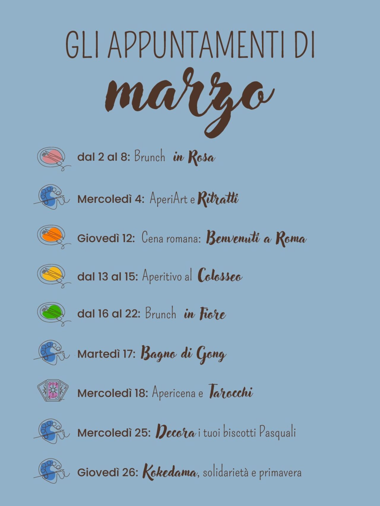 GLI APPUNTAMENTI DI MARZO