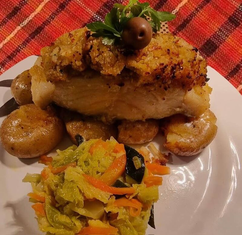 Bacalhau com Crosta de Broa