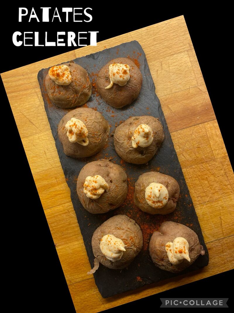 Patates de pagés amb all i oli de Siracha