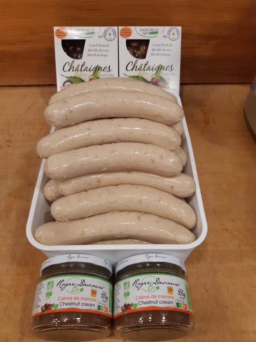 Boudins blancs aux chataîgnes