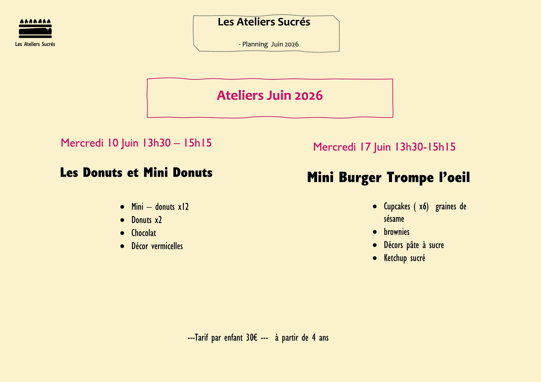 Ateliers Parents/enfants Juin