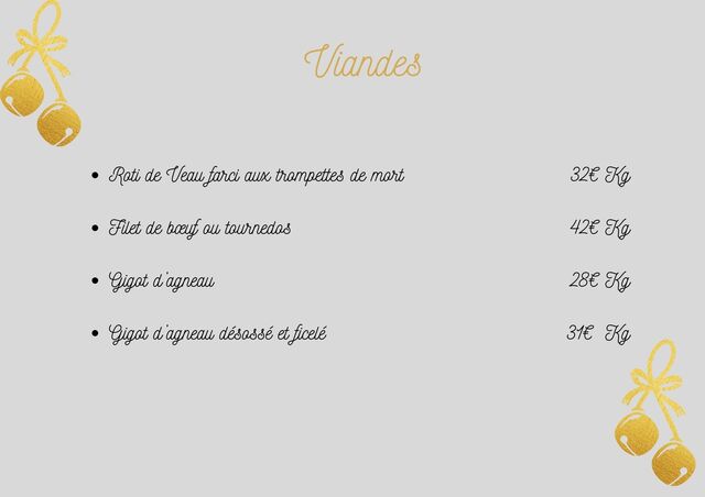 VIANDES CRUES NOEL 2023