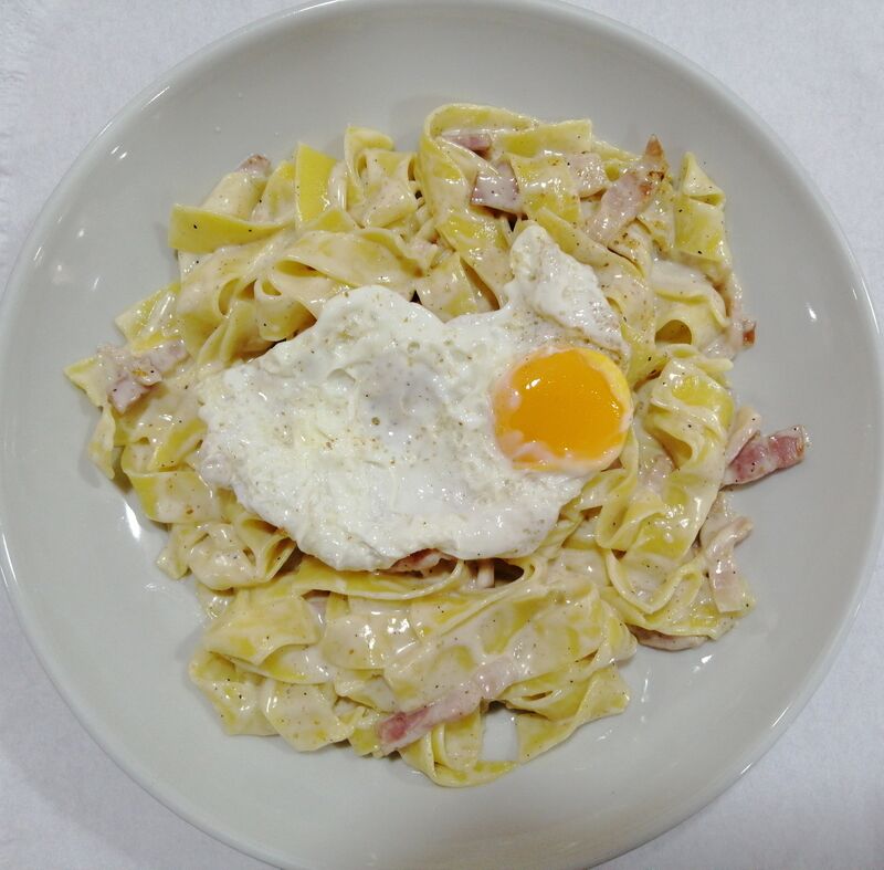 Papardelle a la carbonara
