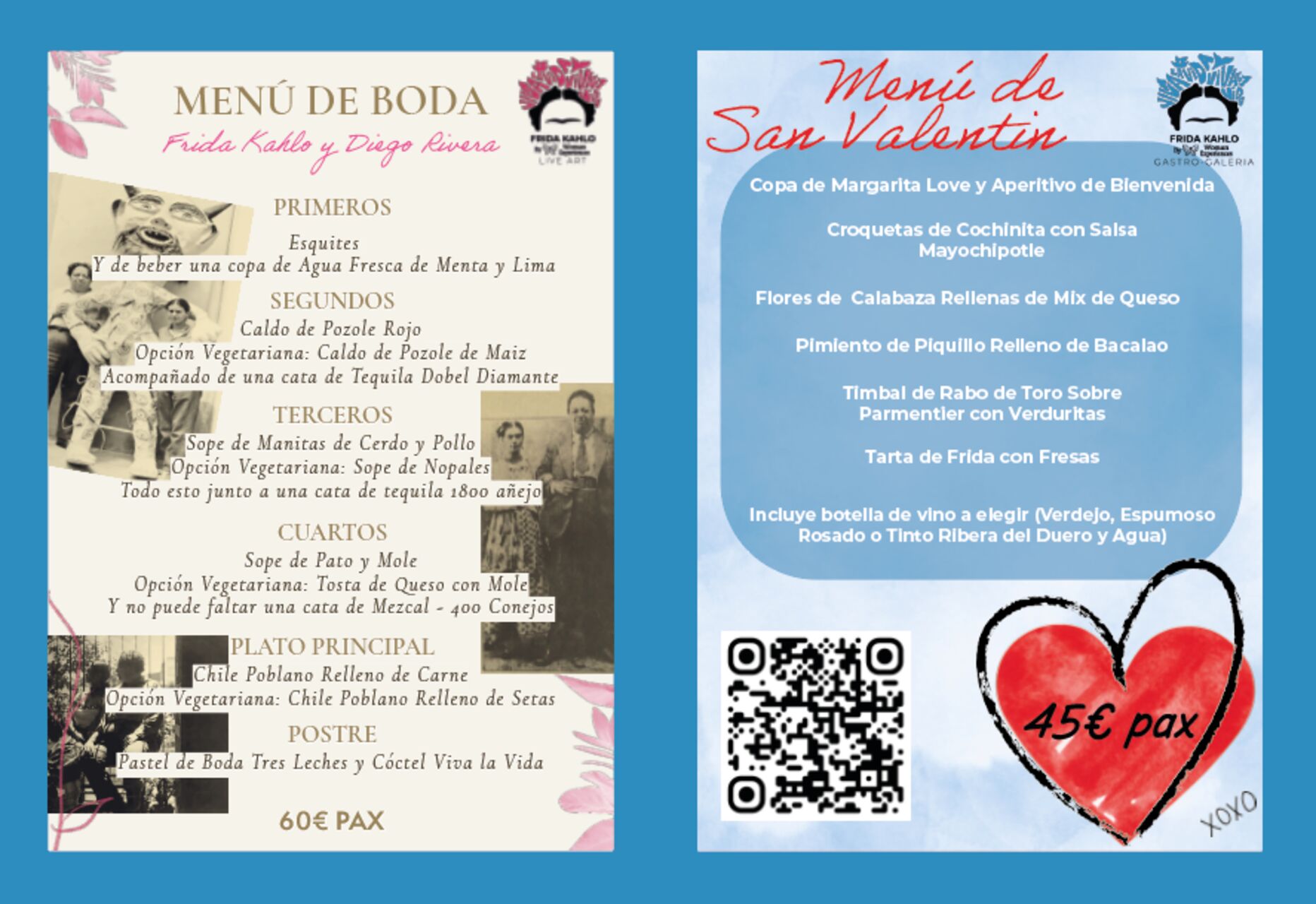 San Valentín en Gastro-Galeria Frida Kahlo: Arte, Pasión y Gastronomía Mexicana