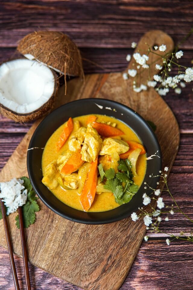Poulet curry au lait de coco