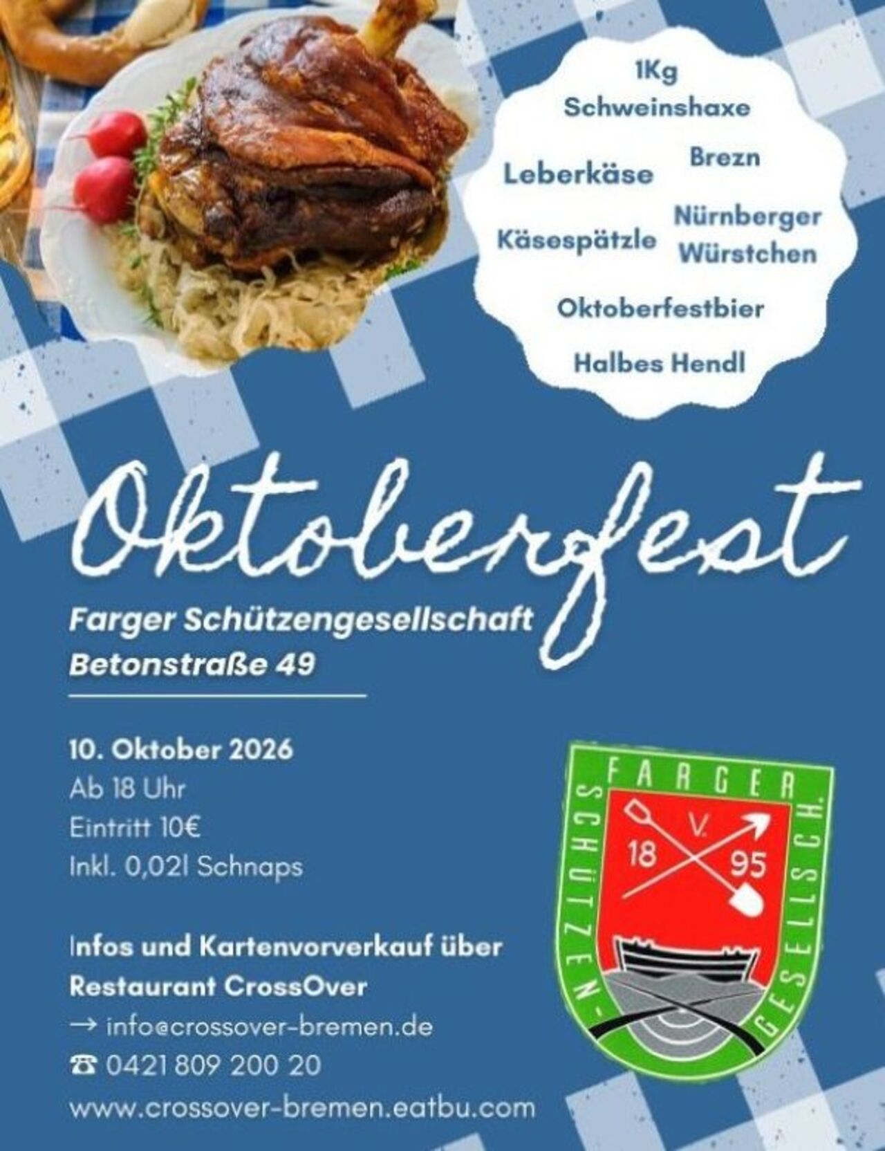Oktoberfest 10.10.2026 in der Farger Schützenhalle