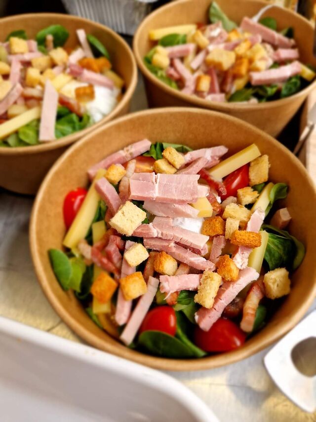 Jambon, comté, croûtons