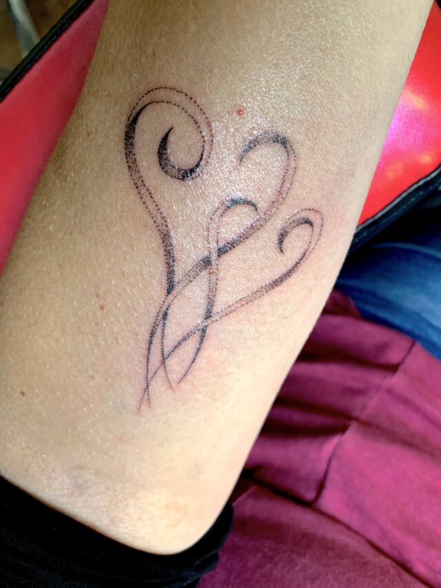 Verstrengelde harten (dotwork) - voor Varinia