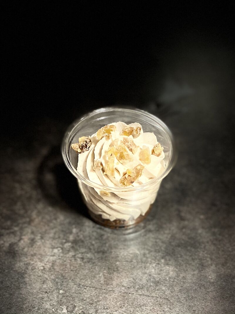 Cheesecake à la crème de marrons et ses éclats de marrons glacés