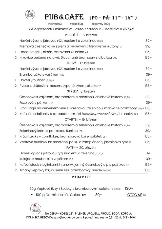 Denní menu od 16. březen