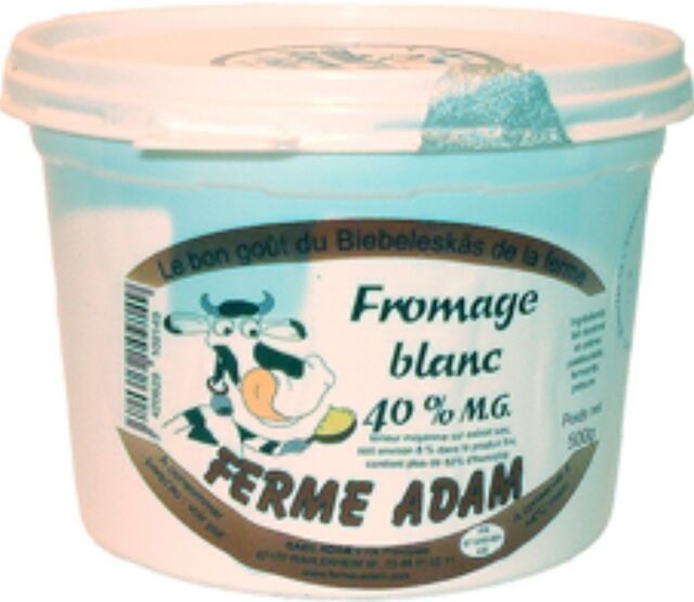Fromage blanc tradition 40% médaille d'argent 2014 Ferme Adam - 500gr - 1,89€
