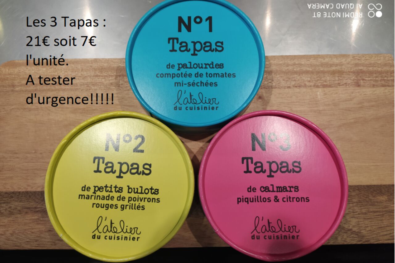 Nos tapas N°1, 2 et 3