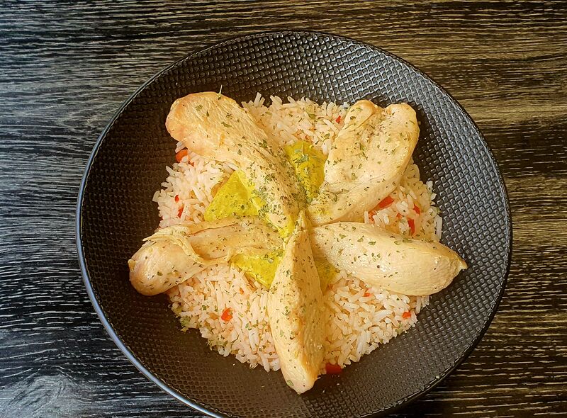 Aiguillettes de poulets sauce curry/coco avec riz basmati