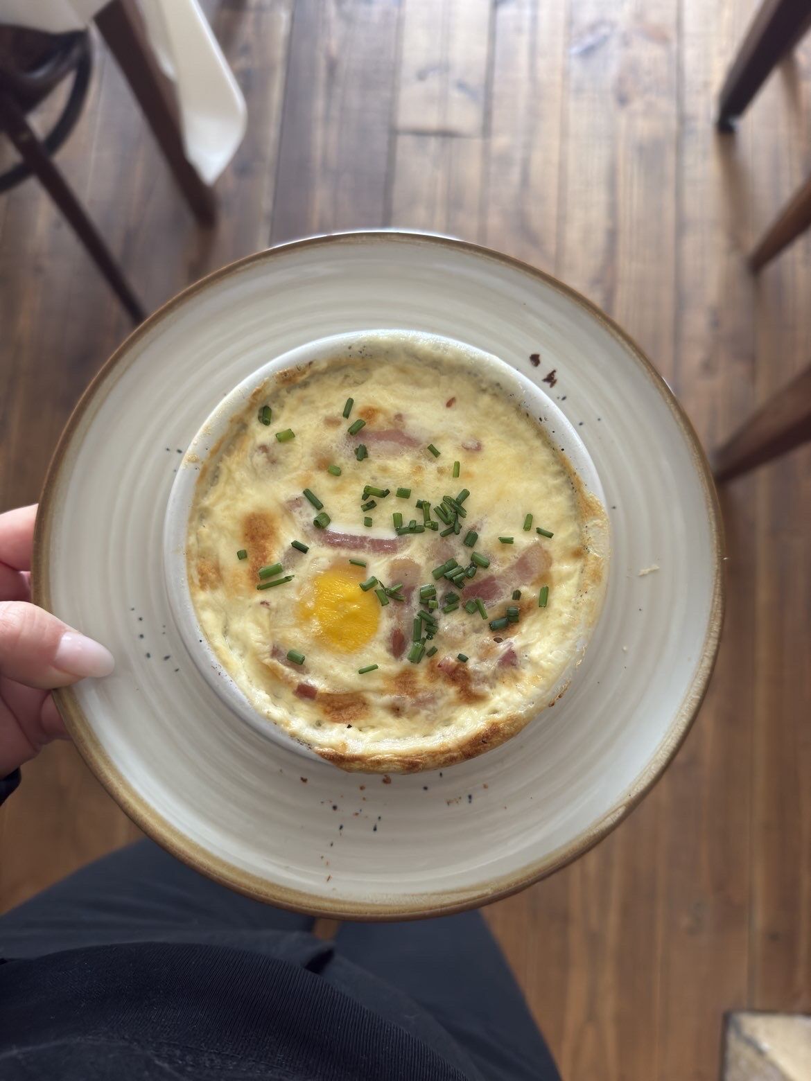 Œuf cocotte aux petits lardons 