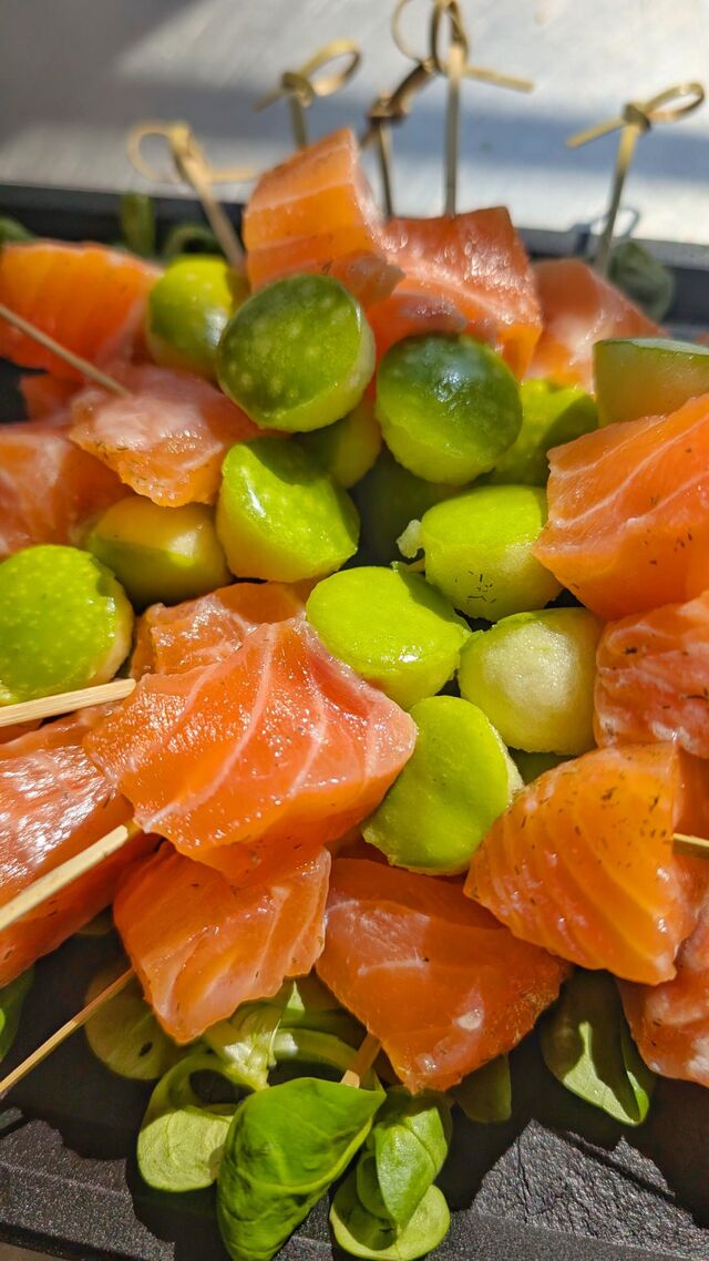 Saumon gravlax et sa bille Granny-smith