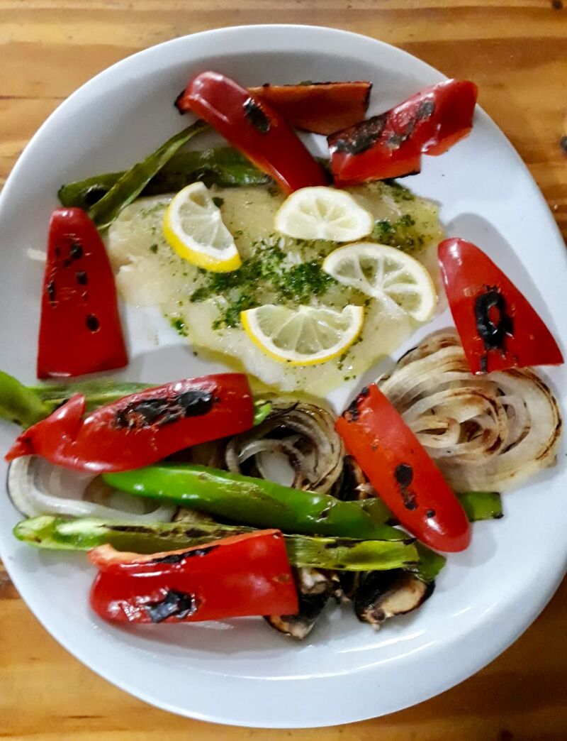 Pescado con verduras 