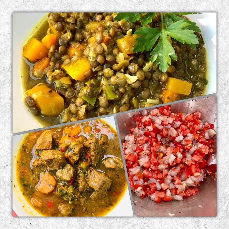 carne guisada, lentilles butternut, ceviche